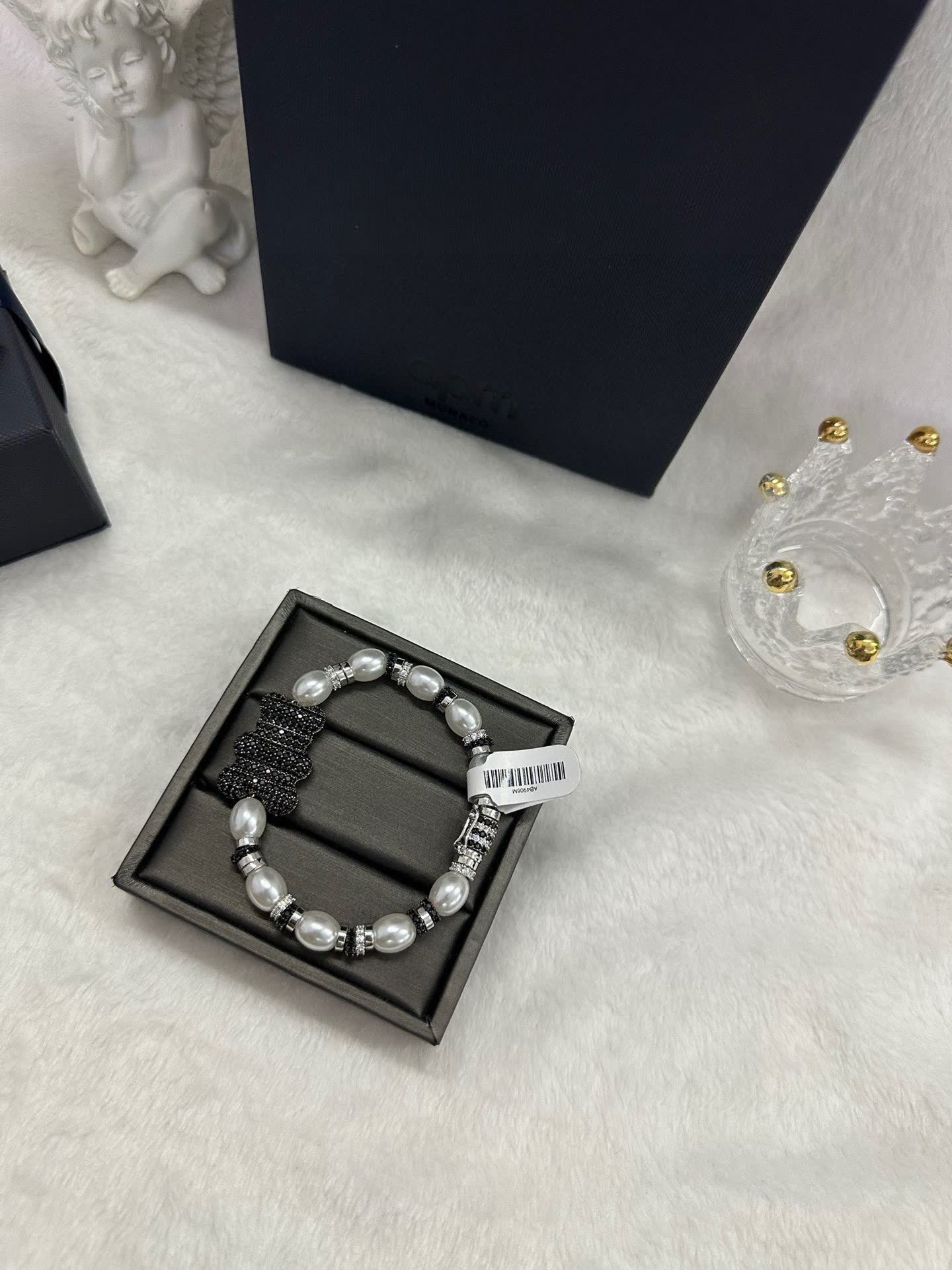 APM Monaco Pearl and Pavé Diamond Bracelet